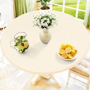 lot 14300 image: Moosfor Spandex Round Tablecloth, Fitted Table Cloth for 57in-68in Tables