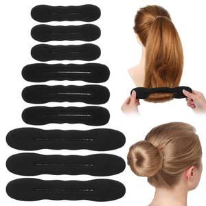 lot 14327 image: 9 Pcs Hair Bun Maker Sponge Hair Buns Shaper Magic Snap Roll Sponge Curler Clips Foam Sponges Buns Hairs Styling Accessories Easy Bun Twister for Ballet French Twist Long Thin Curly Straight Wavy