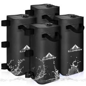 lot 14333 image: ILLUMINEW 4 Pack Canopy Water Weight Bag, 220 LBS Water Tent Weights Set of 4 Leg Weights for Gazebo, Pop Up Canopy, Canopies, Tent (Black 25L)