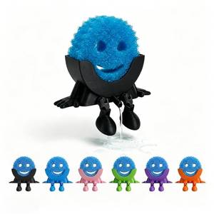 lot 14344 image: Smiley Face Sponge Holder � Sponge Holder for Kitchen Sink Hanging, Funny Sponge Holder, No Tools Installation, Spac-Saving and Quick Drying Sponge Storage Organizer (Black)
