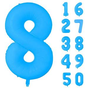 lot 14357 image: Fluorescent Blue Number Balloon 40 inch Giant Foil Helium Balloons Blue Number 8 Balloon for 8th Birthday Party Decorations