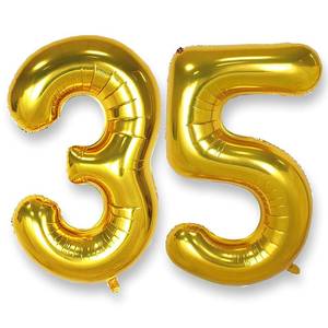 lot 14361 image: AULE 40 Inch Gold 35 Balloon Number Foil 0-9 Birthday Big Numbers