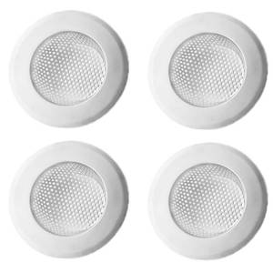 lot 14371 image: Drain Hair Catcher,Drain Stoper,Shower Drain Cover for Bathtub, Kitchen Sink Strainer, Stainless Steel Bathroom Sink, Drain Stopper with (4 PCS,White,2.1 in)