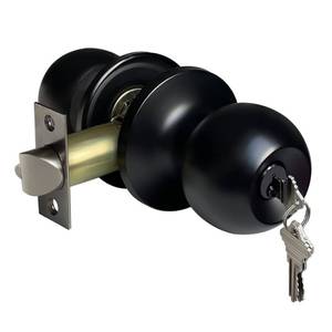 lot 14389 image: BESTTEN Keyed Entry Door Knob, Heavy Duty Entrance Door Lock, Matte Black