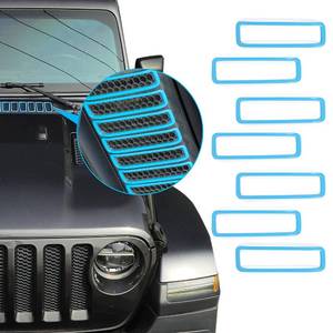 lot 14390 image: SQQP Hood Vent Cover Cowl Panel Vent Cover Trim, ABS Exterior Accessories for 2018-2025 Jeep Wrangler JL JLU and Gladiator JT (Light Blue)