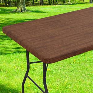 lot 14398 image: Smiry Rectangle Table Cloth, Waterproof Plastic Table Cover for 4FT Tables