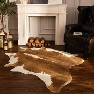 lot 14405 image: BENRON Faux Cowhide Rug, Cow Print Rug for Living Room Bedroom 4.6x5.2ft