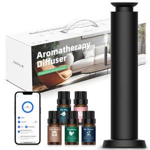lot 19799 image: Wirless Rechargeable Waterless Scent Diffuser Kit, Includes 5 Premium Oils, 2000 Sq.Ft Coverage,Hotel Scent Diffuser for Home, Studio, Cordless Essential Oil Diffuser Large Room, APP Control - Black