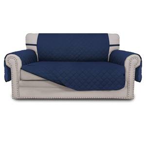 lot 19802 image: Easy-Going Reversible Loveseat Couch Cover for 2 Cushion Couch Sofa Cover for Dogs Water Resistant Furniture Protector with Foam Sticks Elastic Straps for Pet (Loveseat, NavyNavy)