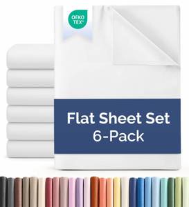 lot 19809 image: Full Flat Sheet - Single Top Flat Sheet Only - Breathable and Cooling - White