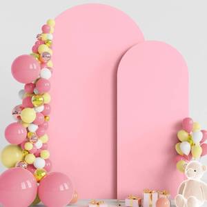 lot 19816 image: Wokceer Arch Backdrop Cover Pink Arch Covers Strethy Backdrop Set of 2