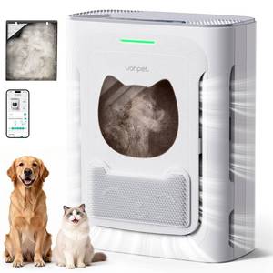 lot 19822 image: uahpet Pet Air Purifier for Home, Reduce Pet Hair, Dander, Odors, Dust, Smoke for Large Rooms up to 2100 Ft�, Air Cleaner with H13 HEPA, Washable Pre-Filter and Air Quality Monitor, WhiteGray