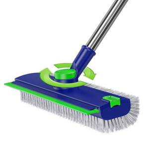 lot 19823 image: EHADOO 3 in 1 Floor Scrub Brush with Long Handle and Squeegee