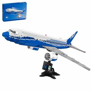 lot 19824 image: LQPFBSM Boeing 787 Airliner Building Block Set 1353 Pcs Large Passenger Plane Model Kit with Display Stand Commercial Aircraft Building Bricks Aviation Collection Desktop Decor Gift for Adults Teens