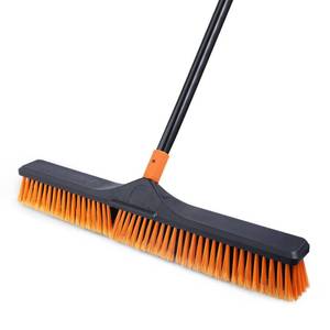 lot 19841 image: CLEANHOME 24in Push Broom Brush Outdoor for Shop, Deck, Garage, Concrete