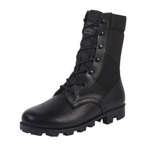 lot 19843 image: WIDEWAY Men and Women Jungle Boots Black Military Boots Leather Combat Boots Tactical Army Boots Outdoor Hiking Boots Size 9 ( Slightly Worn)