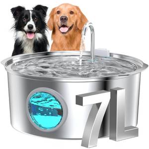 lot 19852 image: Dog Water Fountain for Large Dogs 7L236oz1.8G Dog Fountain Stainless Steel - Big Cat Drinking Fountain Indoor - Super Quiet Water Fountain for Dogs Inside - for Large Dog Cats and Multi-Pet Home ( Missing Spout)