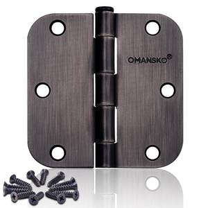 lot 19859 image: 24 Pack Door Hinges, 3.5 x 3.5 Inch Oil Rubbed Bronze Hinges for Wood 58ftft Radius Corners Interior Hinges, 3 12 Inch Door Hinges for Residential Doors