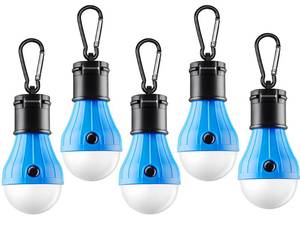 lot 20282 image: FLY2SKY Tent Lamp Portable LED Tent Lights Blue 5 Packs Hook Hurricane Emergency Lights LED Camping Lights Bulb Camping Tent Lanterns Camping Equipment for Camping Hiking Backpacking Fishing Outage