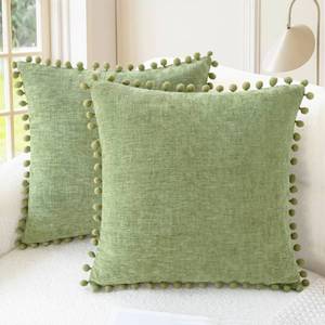 lot 20289 image: CaliTime Decorative Couch Throw Pillow Covers 18 X 18 Inches Sage