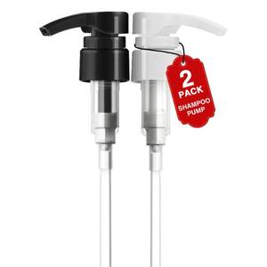 lot 20303 image: 2pcs Shampoo Pump for 33.8 oz Bottle,Black and White Liter Shampoo Dispenser (1 Missing Straw)