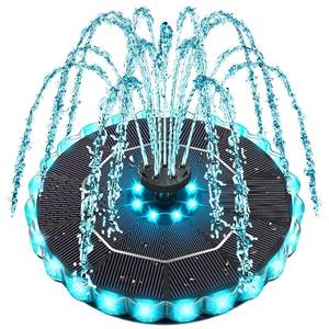 lot 20305 image: Yzert Solar Fountain Colorful Ring Lights, 2026 3.5W Solar Water Fountain with 2000mah Battery, Solar Fountain Pump for Bird Bath, Pond, Pool, Outdoor