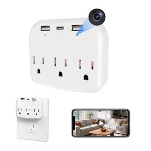 lot 20309 image: JZXJYBH 1080P Mini Hidden WiFi Outlet Camera, Wireless Indoor Nanny Cam with Motion Detection, Plug-in Home Monitor for Baby, Pet and Elderly Care