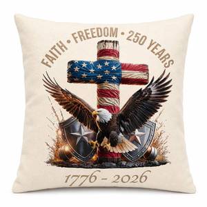 lot 20321 image: Joyline 250th Anniversary 4th of July Pillow Covers 18x18in Patriotic Memorial Day Cushion Case for Sofa Bed Home Decor (Style 1)