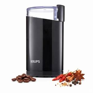 lot 20329 image: KRUPS Precision Electric Coffee Grinders, 3 oz Capacity, 200W Motor, Stainless Steel Blades for Uniform Grinding of Beans, Herb and Nuts, Coffee and Spice Grinder Electric, (Black)