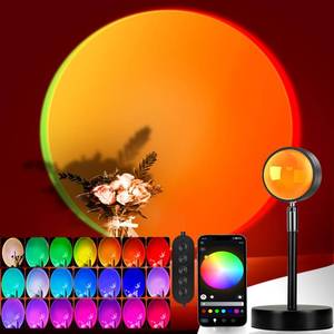 lot 20338 image: easeking LED Sunset Lamp Projector,Multicolor Changing with USB Port,Sunset Light 180°Rotation for Room Decor,Sunset Lamp for Bedroom,Photography Party,Tiktok Live,Gift for Halloween, Christmas