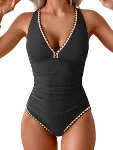 lot 20364 image: B2prity Womenfts One Piece Swimsuit Tummy Control Shell Stitch Bathing Suit Small