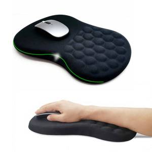 lot 20377 image: Ergomonic Mouse Pad with Wrist Rest for Car Shaped Mouse, Slope Mousepad with Wrist Support to Relieve Wrist Pain, 12L x 8W inches, Black