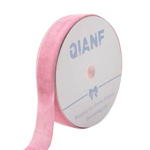 lot 20404 image: QIANF Velvet Ribbon, 1 12-Inch by 25-Yard Spool (Pink)