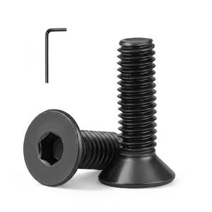 lot 20418 image: M6 x 30mm (20 Pack) Flat Head Hex Socket Cap Screws Bolts Countersunk Bolts, Hex Drive, Black Oxide 304 Stainless Steel 18-8, Fully Thread, Bright Finish