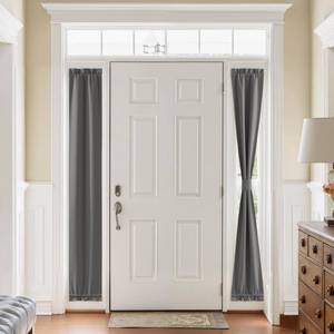 lot 20428 image: PONY DANCE Sidelight Curtains for Front Door, W12 x L72, Grey, 1 Panel