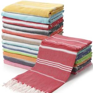 lot 1418 image: Mixweer 24 Pack Turkish Beach Towels Bulk Set, 71x 35