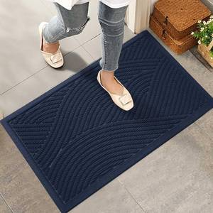 lot 1422 image: HIYARD Sturdy Front Door Mat, Absorbent Muddy Dirt Resist Welcome Door Mats Outdoor Indoor, Stain and Fade Resistant, Non-Slip Backing Entry Mat Low Profile Doormat for Entryway, 29�17, Blue