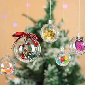 lot 1431 image: A 30 PCS Clear Christmas Ornaments Balls, 8cm, 6cm, 5cm Clear Fillable Plastic Ornaments Ball, DIY Christmas Decorations, Hanging Ornaments for Crafts