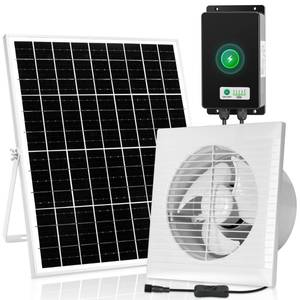 lot 1459 image: blessny 8 Solar Rechargeable Exhaust Fan for Greenhouse, Chicken Coop