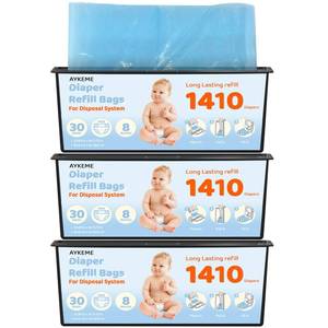 lot 1474 image: 90 Bags Diaper Pail Refills Bags Compatible with Genie Easy Roll Signature & Platinum Diaper Pails  7-Layer OdorLock Technology  Up to 10 Months Use,3 Pack