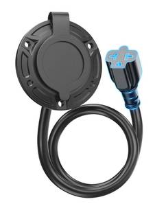 lot 2005 image: 20A 125V AC Port Plug,12AWG Heavy-Duty RV Shore Power Inlet Plug with 5-in-1 T-Blade Adapter & 16 Extension Cord,Waterproof AC Power Inlet Socket Outlet Box Integrated Outdoor Electrical Receptacle