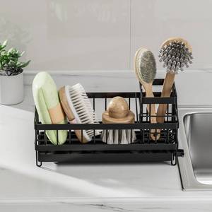 lot 2010 image: ARTLIB Sponge Holder,Kitchen Sink Caddy Organizer with High Brush Holder, Stainless Steel Kitchen Countertop Organizers and Storage Accessories,Soap Dispenser Organize (Black, 9.653.943.94)