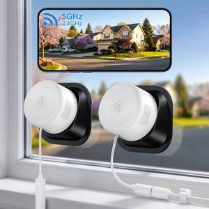 lot 2373 image: 2K No-Drill Window Security Cameras, 2Packs Magnetic Cameras for Home Security, 5G&2.4G WiFi Indoor Angled Window Cam Stick on Glass, Full Color Night Vision, 247 AI Human Detection for RV, Apartment