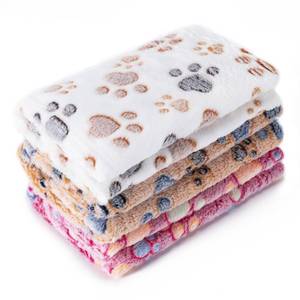 lot 2379 image: 1 Pack 3 Blankets Super Soft Fluffy Premium Fleece Pet Blanket Flannel Paw Printed Throw for Dog Puppy Cat (Small 23x16, Brown, Pink, White)