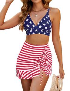 lot 2411 image: Blooming Jelly Womens High Waisted Bikini Sets Tummy Control Bathing Suit Two Piece Swim Suit 2026 Retro Swimsuit(American Flag,Medium)