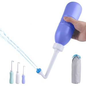 lot 2431 image: Hibbent Portable Bidet Sprayer and Travel Bidet with Hand Held Bidet Bottle for Personal Cleansing Use Extended Nozzle - Personal Hygiene Care Toilet Bidet ShowerBathroom Bidet Spray -21.8oz(620ml)