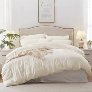 lot 2440 image: MILDLY Duvet Cover Twin Ultra Soft Comforter Cover Set 2pcs, Off White