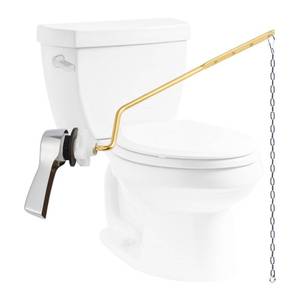 lot 2443 image: Hibbent Universal Metal Side Mount Toilet Handle Replacement Kit, Chrome