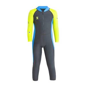 lot 2466 image: Boys Color Block One Piece Swimsuit Kids Long Sleeve Rash Guard Sunsuit Zipper Swimwear Diving Wetsuit Mock Neck Full Jumpsuit Surfing Beachwear Bathing Suit with UPF 50 Sun Protection Gray 6-7T