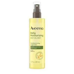 lot 2478 image: Aveeno Daily Moisturizing Body Oil Mist with Oat Oil and Jojoba Oil for Rough, Dry, Sensitive Skin, Nourishing Body Spray for Smoother, More Even Skin, Paraben- & Silicone-Free, 6.7 fl. oz